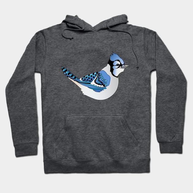 Cute Graphic Blue Jay Bird Hoodie by NaturalDesign